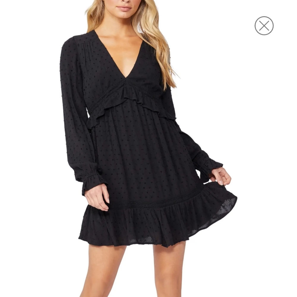 Paige Odelise Clip Dot Long Sleeve Dress, size small
